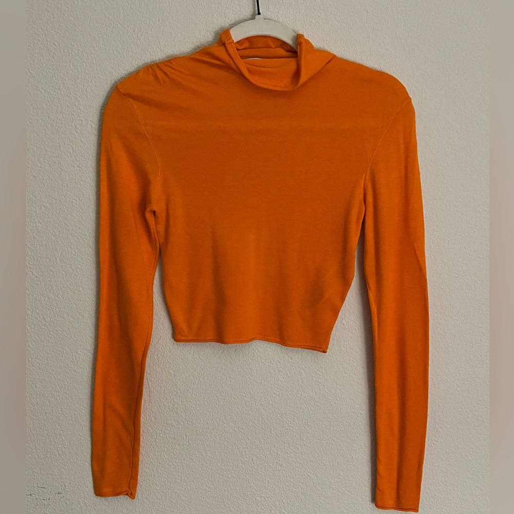 ZARA Basic Long-Sleeve Crop Top